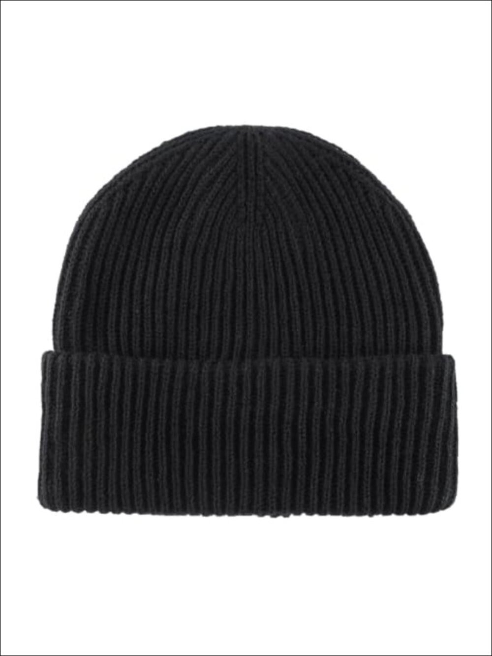 Rib Knit Cuffed Beanie Hat Winter Warm Skull Cap